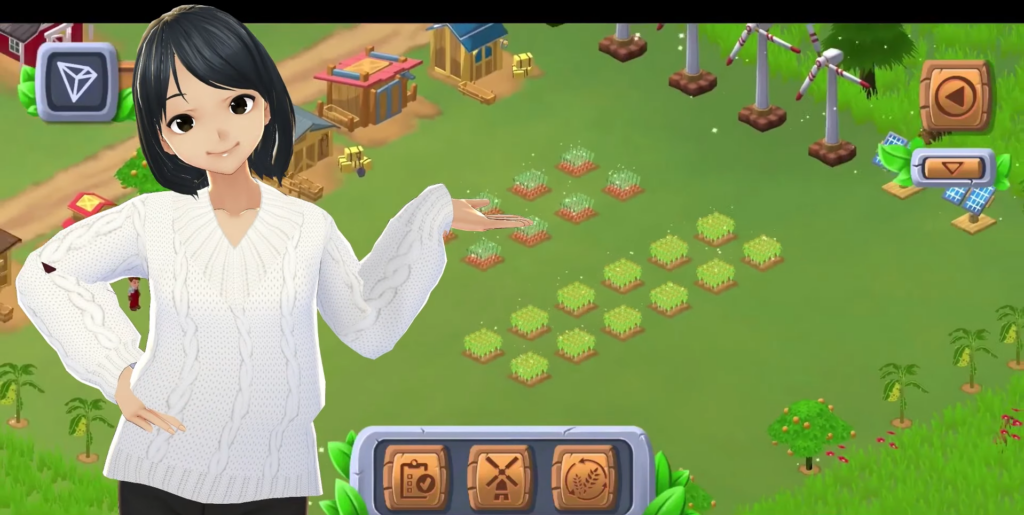 woman pointing out on garden in game cropbytes